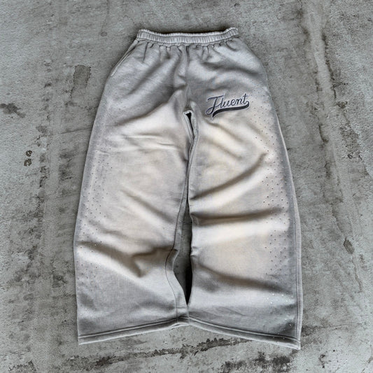 Rhinestone Sweatpants Grey