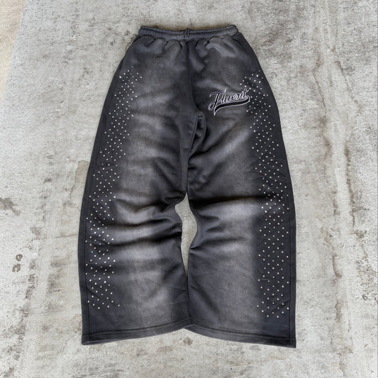 Rhinestone Sweatpants Black